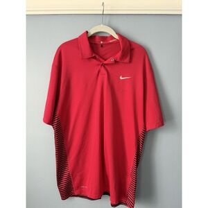 Nike Tiger Woods Collection Men's Red Vented Polo Shirt - Size M